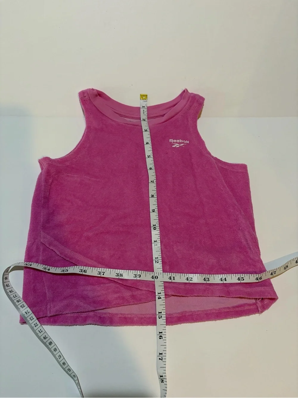 Reebok Girls Velour 2 Piece Lounge Set Pink Crop Tank Shorts Youth M US 8